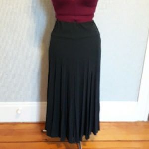 Long black knit circle skirt